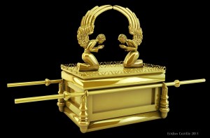A depiction of the Ark of the Covenant.  Look familiar, fellow Catholics?